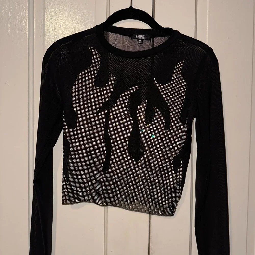 Mesh Rhinestone Top - Picture 3 of 7